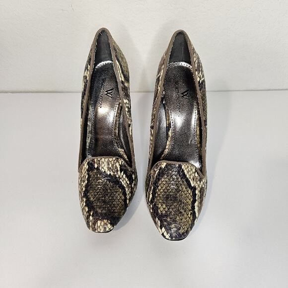Worthington Snakeskin Pumps Womens 6 Python Stiletto Heel Career Glam Sexy Boss - Picture 5 of 9